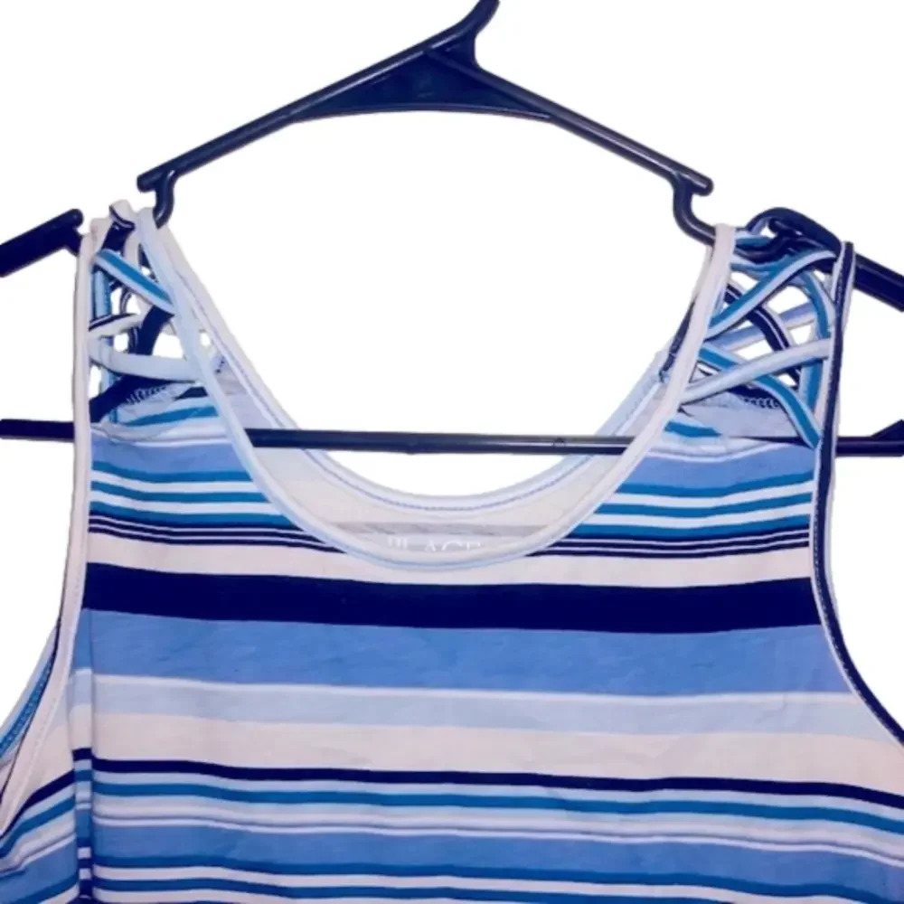 CHILDREN’S PLACE Blue, Black, & White Stripped Dress